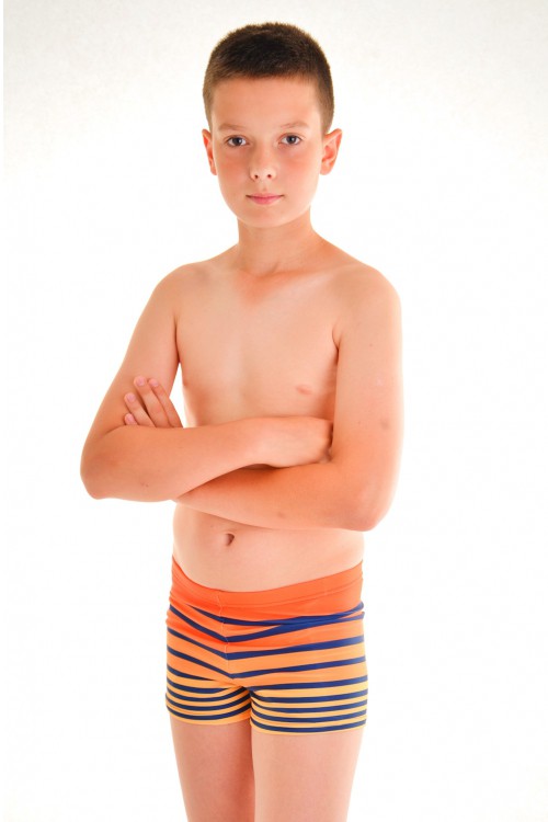 Смугасті помаранчеві шорти боксер на хлопчиків підлітків Keyzi Hawai O - фото №1
