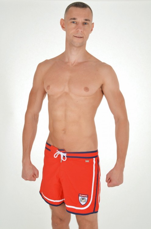 Червоні пляжні шорти чоловічі David Man D7 4952 - фото №2