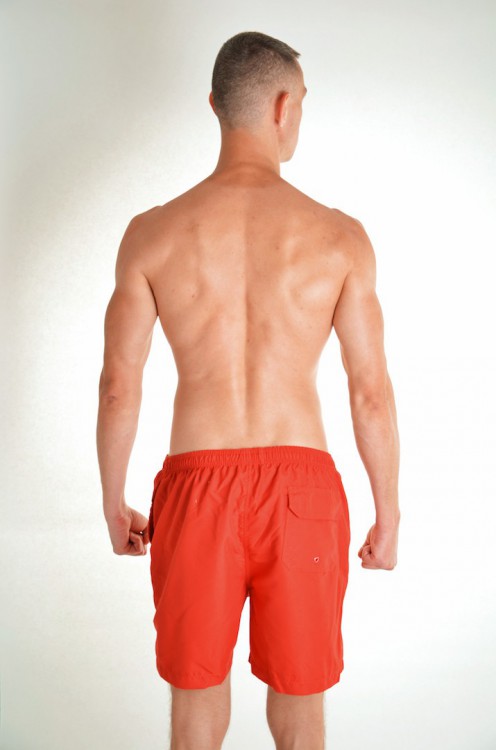 Червоні плавальні шорти для чоловіків David Man D1 0950 R - фото №2